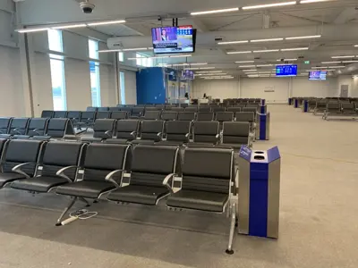 Chairs in the YKF Departure Lounge