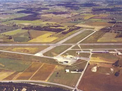 Aerial view of the Region of Waterloo International Airport