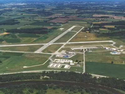 Aerial view of the Region of Waterloo International Airport