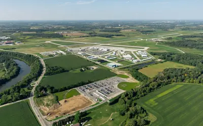 Aerial view of the Region of Waterloo International Airport