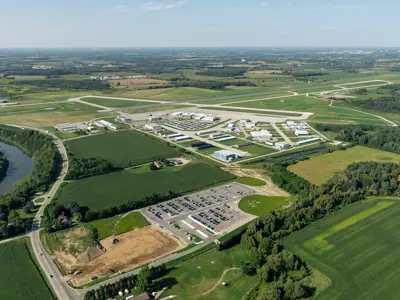 Aerial view of the Region of Waterloo International Airport