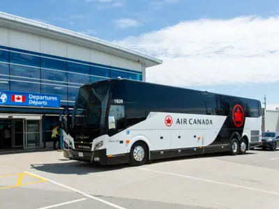 Air Canada Landline bus parking in front of YKF