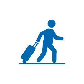 Icon of person walking with luggage