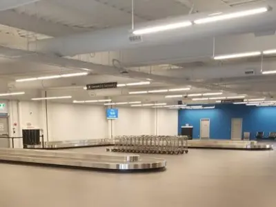 YKF Arrivals building interior