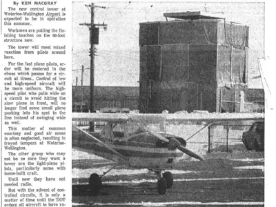 Newspaper article with headline "Tower to receive mixed reactions"